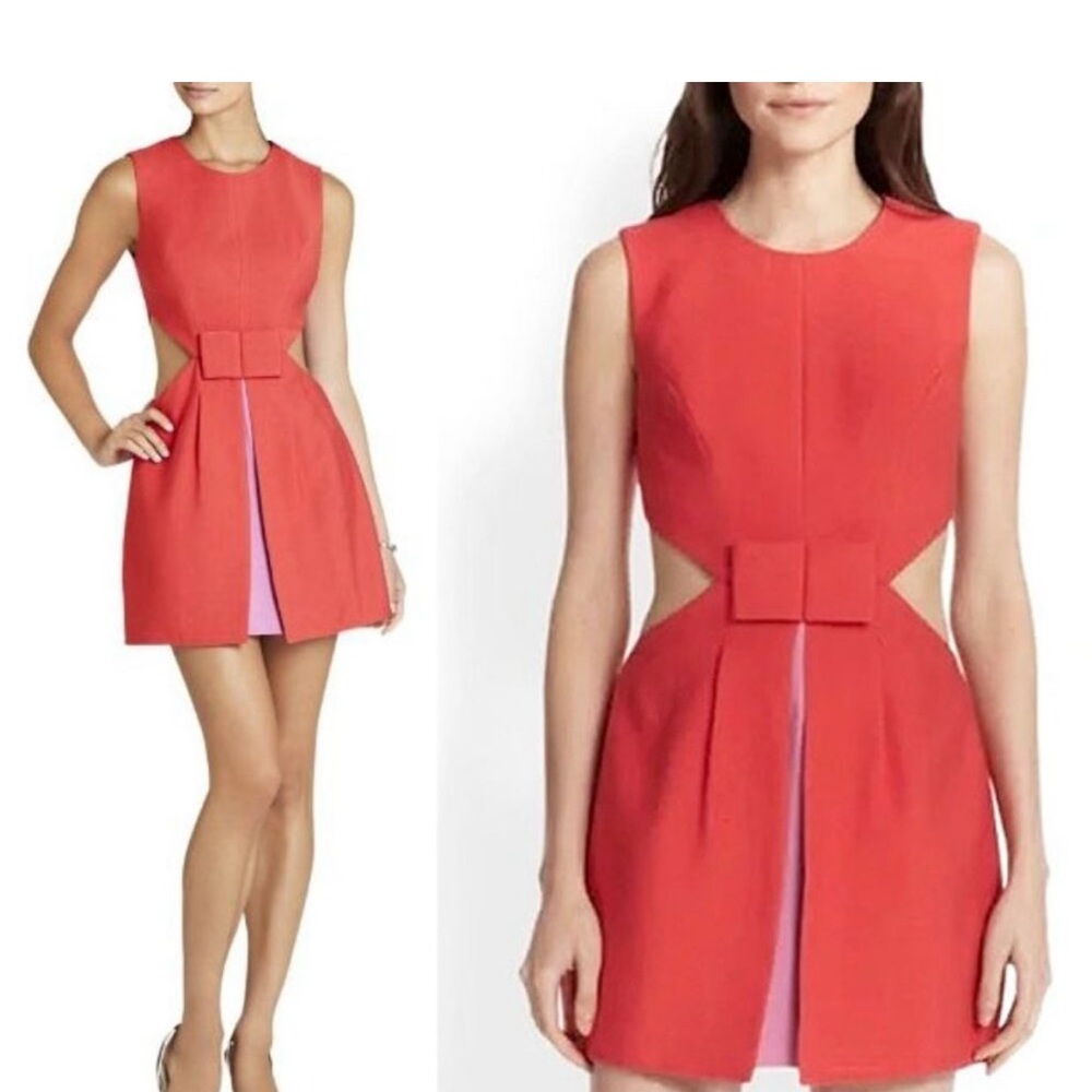 BCBGMaxAzria Kathryne Side Cutout Bow-Front Mini Dress